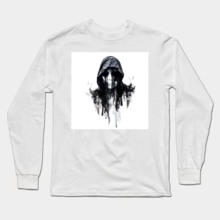 dead witch on white background, halloween design Long Sleeve T-Shirt